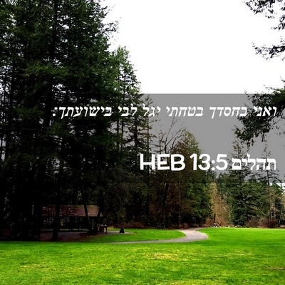 Picture 02 - תהלים 13:5 HEB - ואני בחסדך בטחתי יגל לבי - Bible Verse Picture