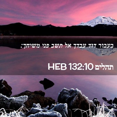 Picture 02 - תהלים 132:10 HEB - בעבור דוד עבדך אל תשב פני - Bible Verse Picture