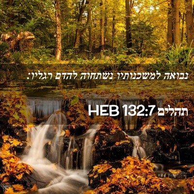 Picture 02 - תהלים 132:7 HEB - נבואה למשכנותיו נשתחוה - Bible Verse Picture