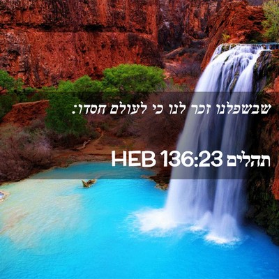 Picture 02 - תהלים 136:23 HEB - שבשפלנו זכר לנו כי לעולם - Bible Verse Picture