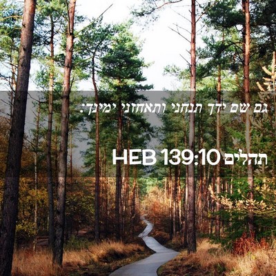 Picture 02 - תהלים 139:10 HEB - גם שם ידך תנחני ותאחזני - Bible Verse Picture