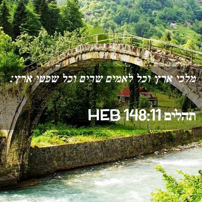 Picture 02 - תהלים 148:11 HEB - מלכי ארץ וכל לאמים שרים וכל - Bible Verse Picture