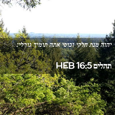 Picture 02 - תהלים 16:5 HEB - יהוה מנת חלקי וכוסי אתה - Bible Verse Picture