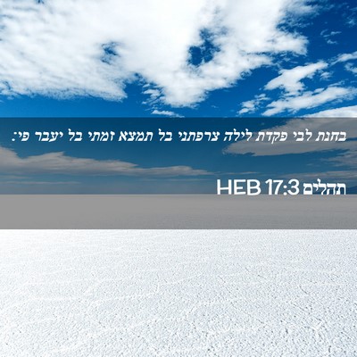 Picture 02 - תהלים 17:3 HEB - בחנת לבי פקדת לילה צרפתני - Bible Verse Picture