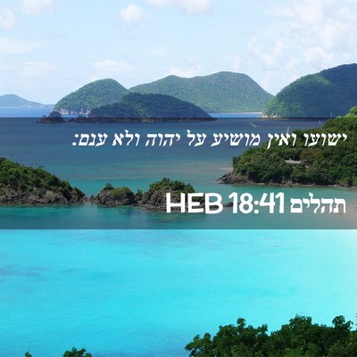 Picture 02 - תהלים 18:41 HEB - ישועו ואין מושיע על יהוה - Bible Verse Picture