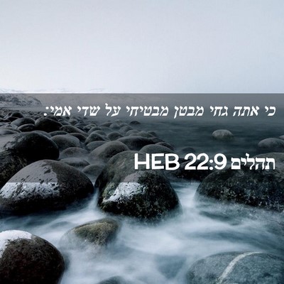 Picture 02 - תהלים 22:9 HEB - כי אתה גחי מבטן מבטיחי על - Bible Verse Picture