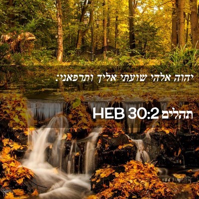 Picture 02 - תהלים 30:2 HEB - יהוה אלהי שועתי אליך - Bible Verse Picture