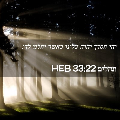 Picture 02 - תהלים 33:22 HEB - יהי חסדך יהוה עלינו כאשר - Bible Verse Picture