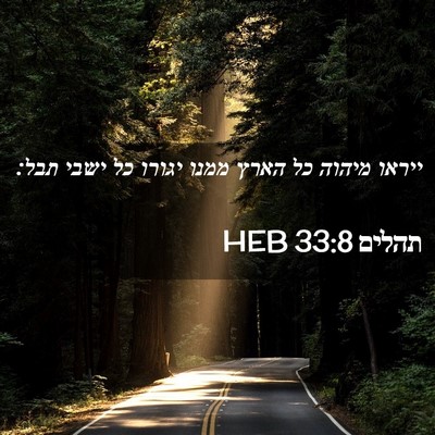 Picture 02 - תהלים 33:8 HEB - ייראו מיהוה כל הארץ ממנו - Bible Verse Picture