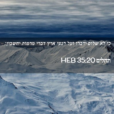 Picture 02 - תהלים 35:20 HEB - כי לא שלום ידברו ועל רגעי - Bible Verse Picture