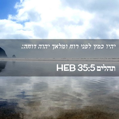 Picture 02 - תהלים 35:5 HEB - יהיו כמץ לפני רוח ומלאך - Bible Verse Picture