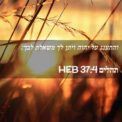 Picture 02 - תהלים 37:4 HEB - והתענג על יהוה ויתן לך - Bible Verse Picture