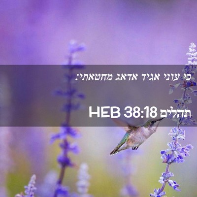 Picture 02 - תהלים 38:18 HEB - כי עוני אגיד אדאג - Bible Verse Picture