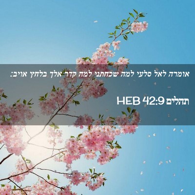 Picture 02 - תהלים 42:9 HEB - אומרה לאל סלעי למה שכחתני - Bible Verse Picture