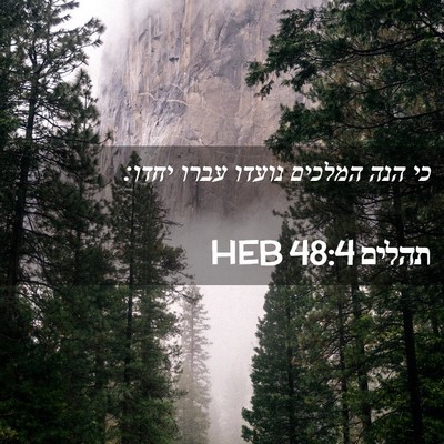 Picture 02 - תהלים 48:4 HEB - כי הנה המלכים נועדו עברו - Bible Verse Picture