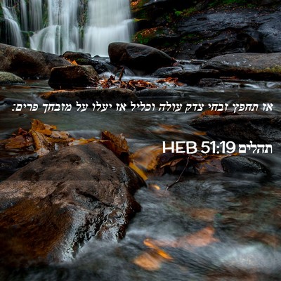 Picture 02 - תהלים 51:19 HEB - אז תחפץ זבחי צדק עולה וכליל - Bible Verse Picture