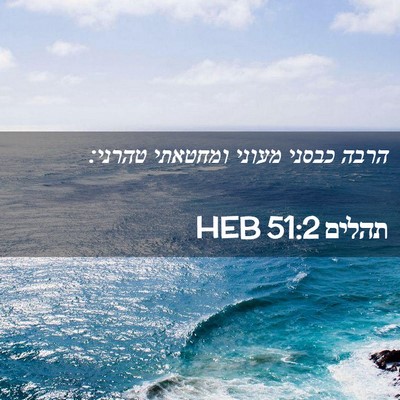 Picture 02 - תהלים 51:2 HEB - הרבה כבסני מעוני ומחטאתי - Bible Verse Picture