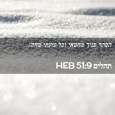 Picture 02 - תהלים 51:9 HEB - הסתר פניך מחטאי וכל עונתי - Bible Verse Picture