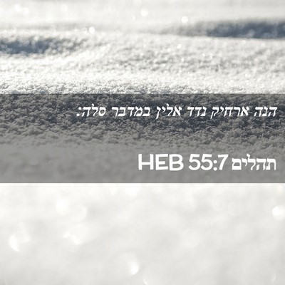 Picture 02 - תהלים 55:7 HEB - הנה ארחיק נדד אלין במדבר - Bible Verse Picture