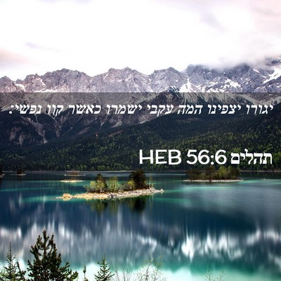 Picture 02 - תהלים 56:6 HEB - יגורו יצפינו המה עקבי - Bible Verse Picture