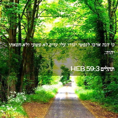 Picture 02 - תהלים 59:3 HEB - כי הנה ארבו לנפשי יגורו עלי - Bible Verse Picture