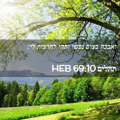 Picture 02 - תהלים 69:10 HEB - ואבכה בצום נפשי ותהי - Bible Verse Picture