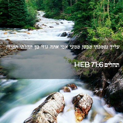 Picture 02 - תהלים 71:6 HEB - עליך נסמכתי מבטן ממעי אמי - Bible Verse Picture