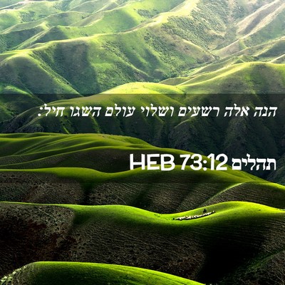 Picture 02 - תהלים 73:12 HEB - הנה אלה רשעים ושלוי עולם - Bible Verse Picture