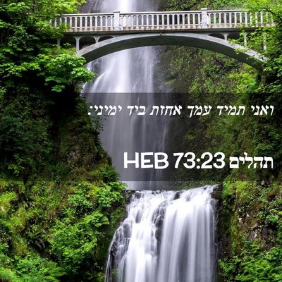 Picture 02 - תהלים 73:23 HEB - ואני תמיד עמך אחזת ביד - Bible Verse Picture