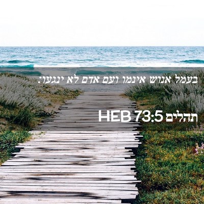 Picture 02 - תהלים 73:5 HEB - בעמל אנוש אינמו ועם אדם לא - Bible Verse Picture