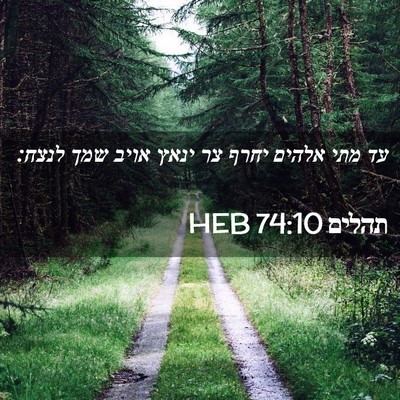 Picture 02 - תהלים 74:10 HEB - עד מתי אלהים יחרף צר ינאץ - Bible Verse Picture