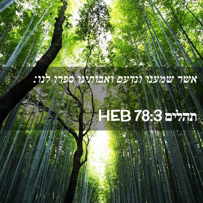 Picture 02 - תהלים 78:3 HEB - אשר שמענו ונדעם ואבותינו - Bible Verse Picture