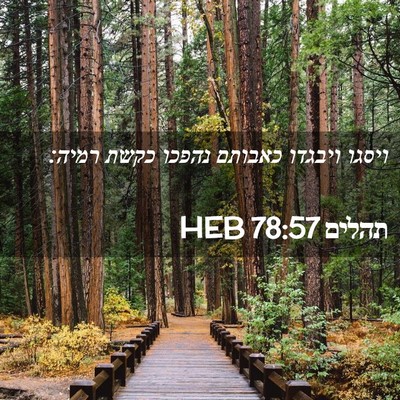 Picture 02 - תהלים 78:57 HEB - ויסגו ויבגדו כאבותם נהפכו - Bible Verse Picture