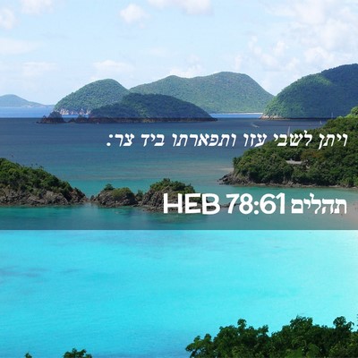 Picture 02 - תהלים 78:61 HEB - ויתן לשבי עזו ותפארתו ביד - Bible Verse Picture