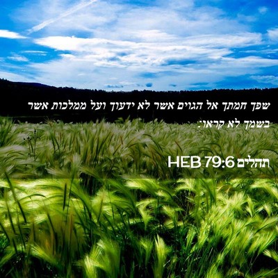 Picture 02 - תהלים 79:6 HEB - שפך חמתך אל הגוים אשר לא - Bible Verse Picture