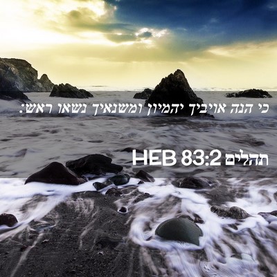 Picture 02 - תהלים 83:2 HEB - כי הנה אויביך יהמיון - Bible Verse Picture