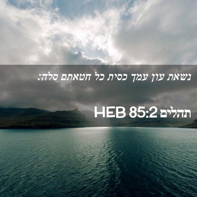 Picture 02 - תהלים 85:2 HEB - נשאת עון עמך כסית כל חטאתם - Bible Verse Picture
