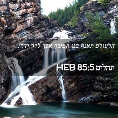 Picture 02 - תהלים 85:5 HEB - הלעולם תאנף בנו תמשך אפך - Bible Verse Picture