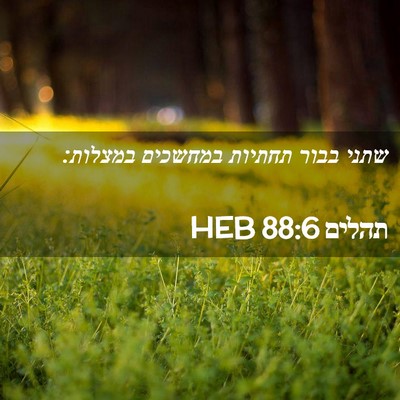 Picture 02 - תהלים 88:6 HEB - שתני בבור תחתיות במחשכים - Bible Verse Picture