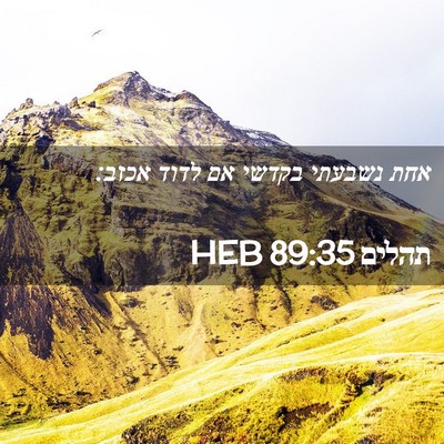 Picture 02 - תהלים 89:35 HEB - אחת נשבעתי בקדשי אם לדוד - Bible Verse Picture