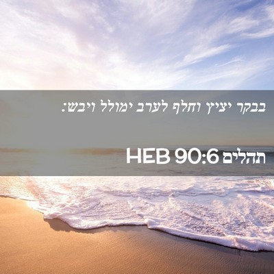 Picture 02 - תהלים 90:6 HEB - בבקר יציץ וחלף לערב ימולל - Bible Verse Picture