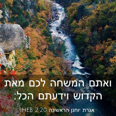Picture 03 - אגרת יוחנן הראשונה 2:20 HEB - ואתם המשחה לכם מאת הקדוש - Bible Verse Picture