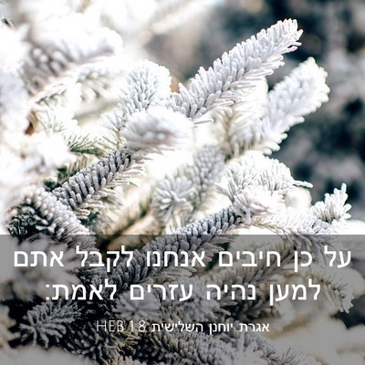 Picture 03 - אגרת יוחנן השלישית 1:8 HEB - על כן חיבים אנחנו לקבל אתם - Bible Verse Picture