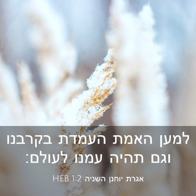Picture 03 - אגרת יוחנן השניה 1:2 HEB - למען האמת העמדת בקרבנו וגם - Bible Verse Picture