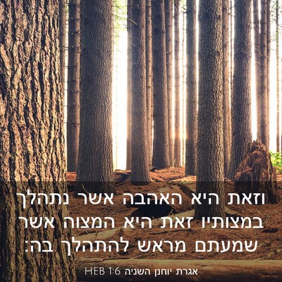 Picture 03 - אגרת יוחנן השניה 1:6 HEB - וזאת היא האהבה אשר נתהלך - Bible Verse Picture
