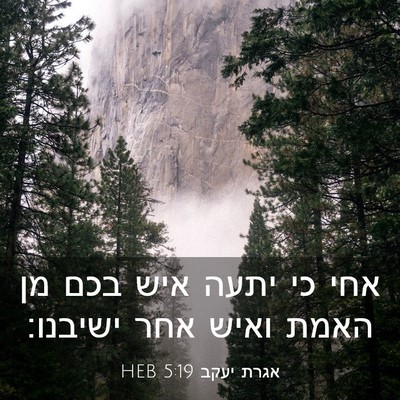 Picture 03 - אגרת יעקב 5:19 HEB - אחי כי יתעה איש בכם מן האמת - Bible Verse Picture