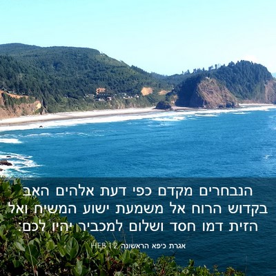 Picture 03 - אגרת כיפא הראשונה 1:2 HEB - הנבחרים מקדם כפי דעת אלהים - Bible Verse Picture