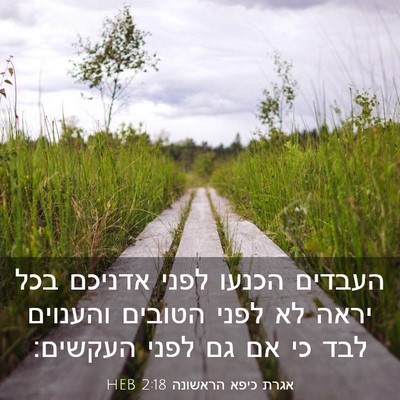 Picture 03 - אגרת כיפא הראשונה 2:18 HEB - העבדים הכנעו לפני אדניכם - Bible Verse Picture