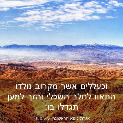 Picture 03 - אגרת כיפא הראשונה 2:2 HEB - וכעללים אשר מקרוב נולדו - Bible Verse Picture