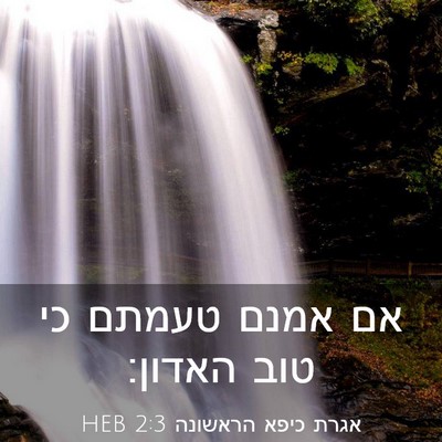 Picture 03 - אגרת כיפא הראשונה 2:3 HEB - אם אמנם טעמתם כי טוב - Bible Verse Picture